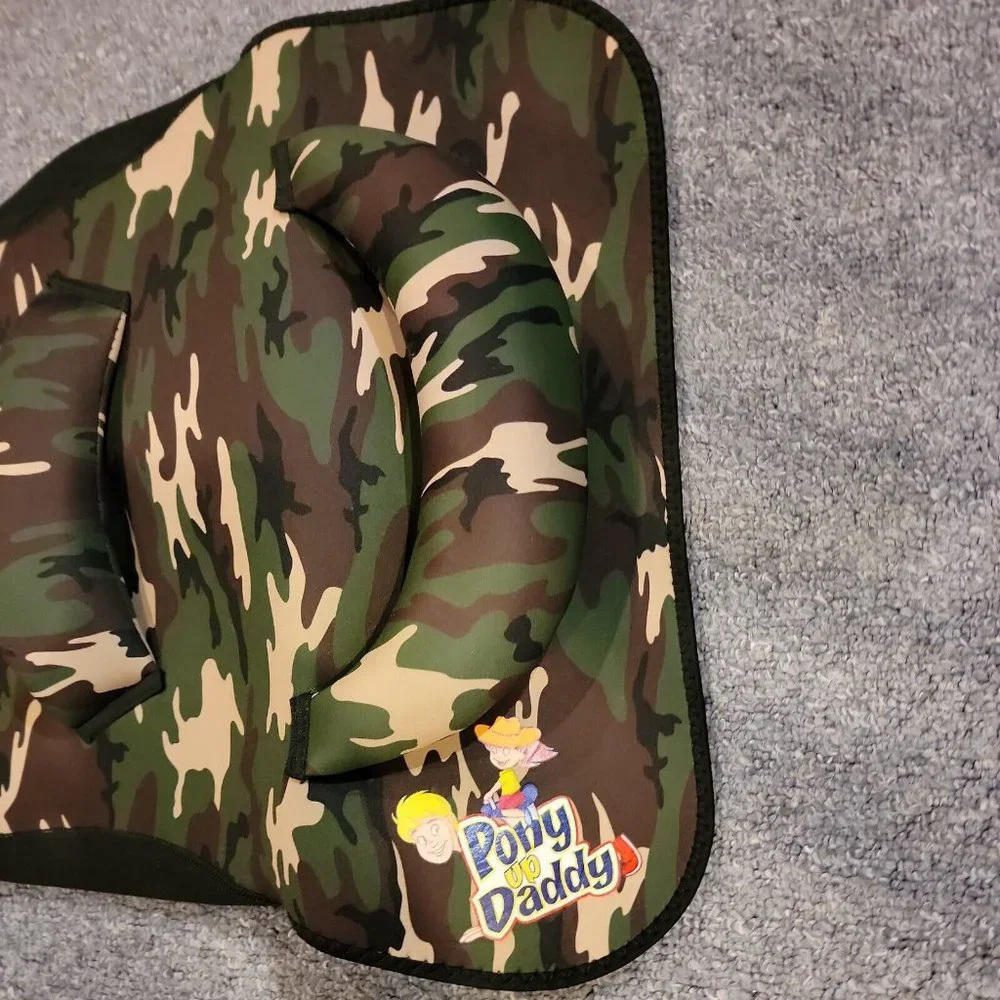 Pony Up Daddy Saddle - Green Camouflage - (Ages 2-6) - Piggyback Ride Cushion